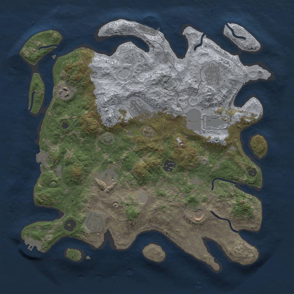 Rust Map: Procedural Map, Size: 3700, Seed: 1756278470, 16 Monuments