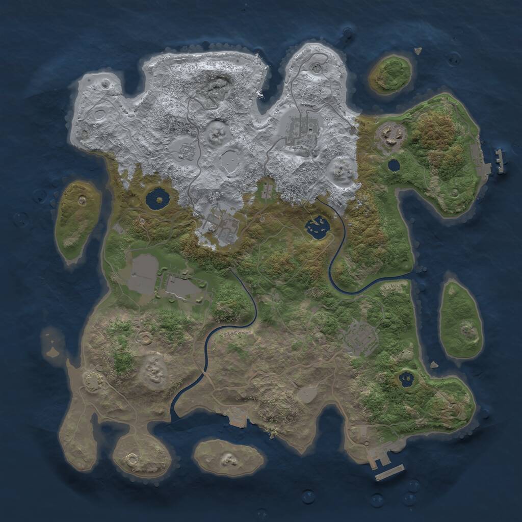 Rust Map: Procedural Map, Size: 3500, Seed: 212550534, 12 Monuments