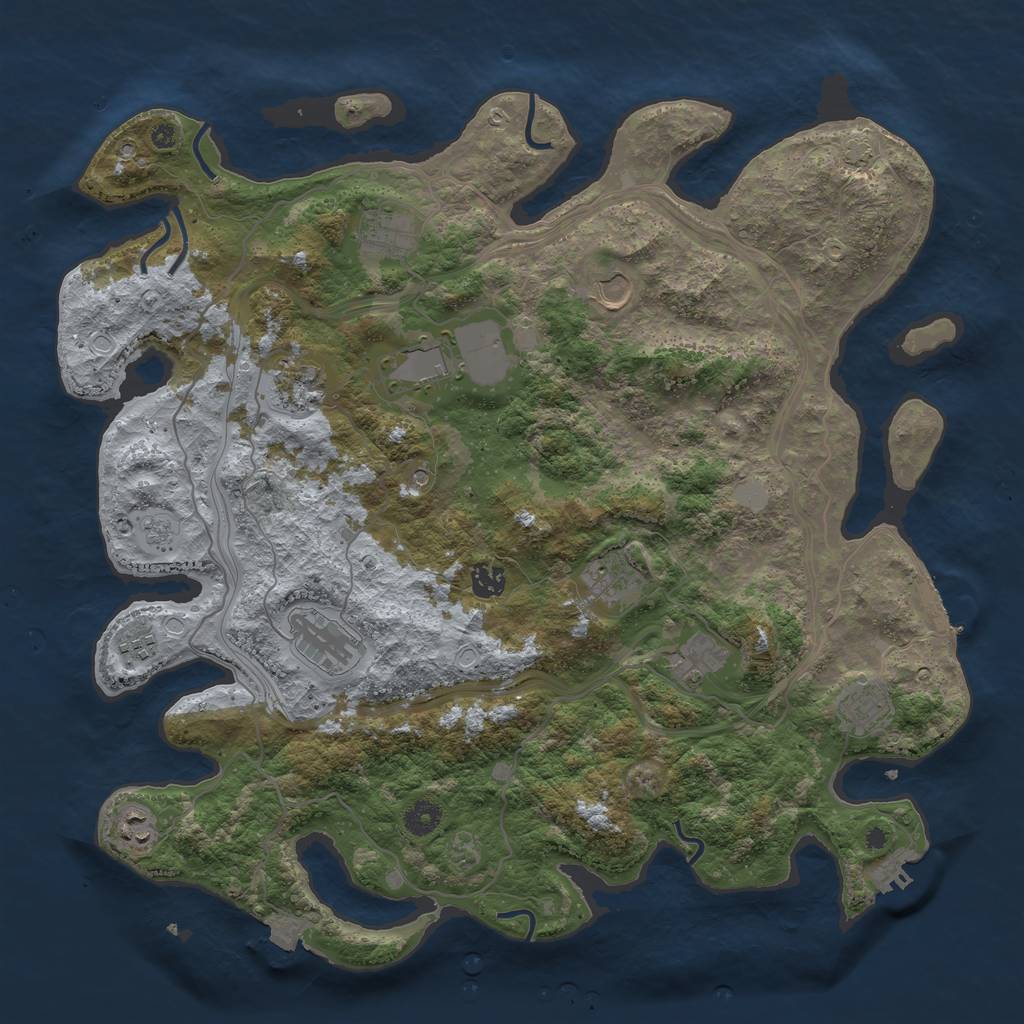 Rust Map: Procedural Map, Size: 4250, Seed: 959030284, 19 Monuments