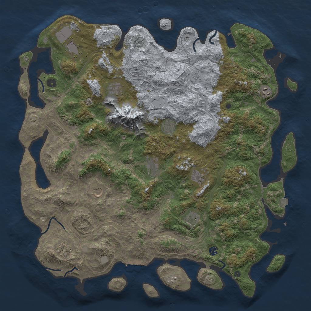 Rust Map: Procedural Map, Size: 5000, Seed: 811792791, 18 Monuments