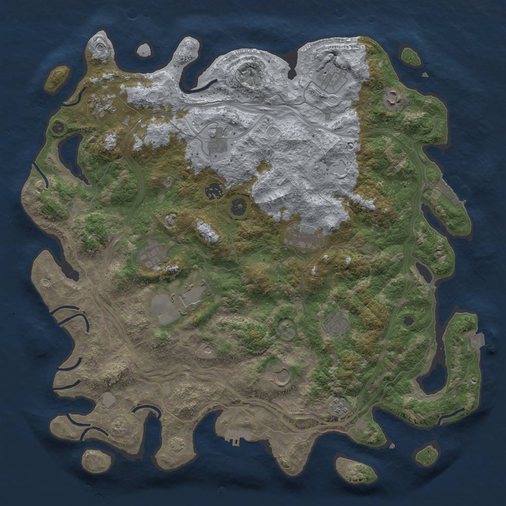 Rust Map: Procedural Map, Size: 4400, Seed: 249431, 19 Monuments