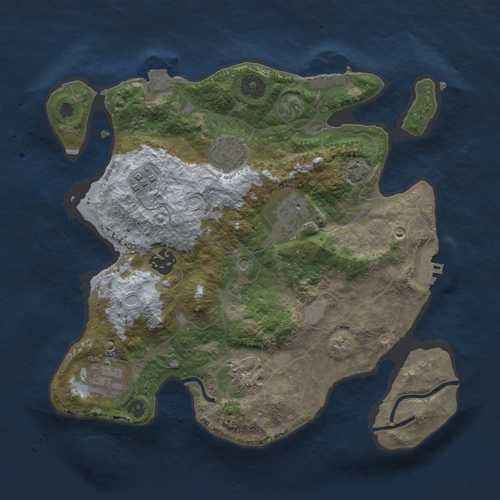 Rust Map: Procedural Map, Size: 3000, Seed: 130044110, 13 Monuments