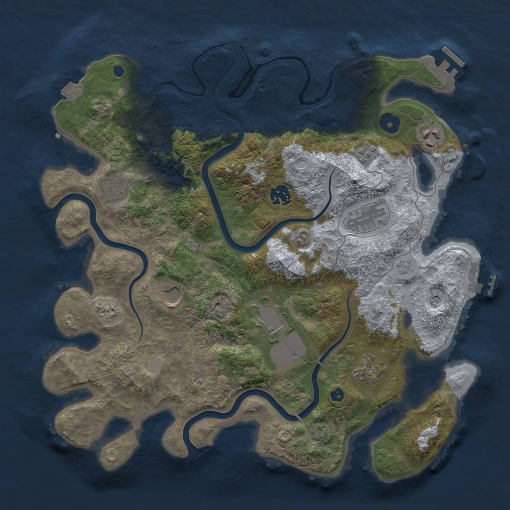 Rust Map: Procedural Map, Size: 3750, Seed: 111467980, 14 Monuments