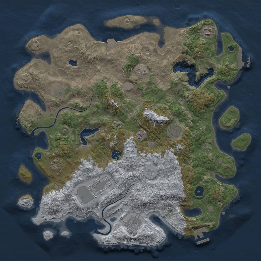 Rust Map: Procedural Map, Size: 4000, Seed: 798215801, 14 Monuments