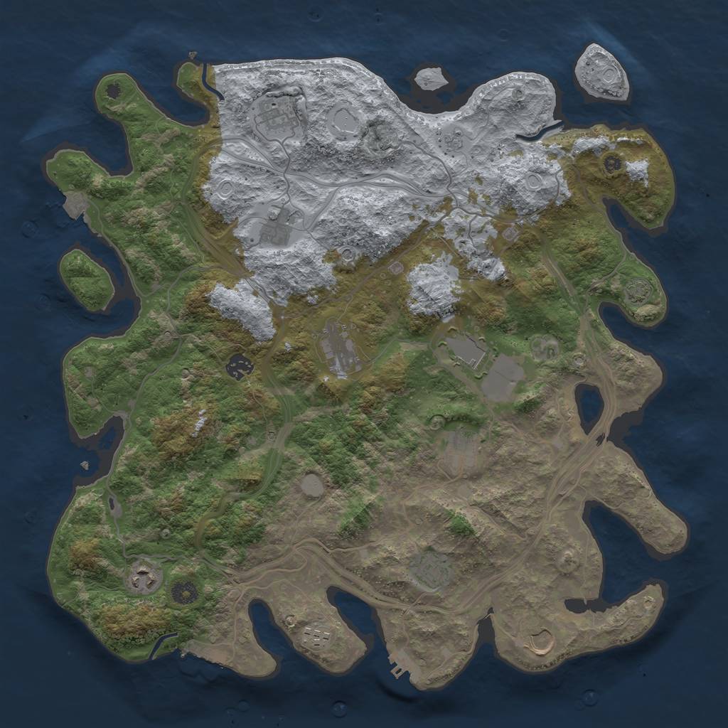 Rust Map: Procedural Map, Size: 4250, Seed: 1539608933, 19 Monuments