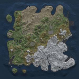 Thumbnail Rust Map: Procedural Map, Size: 3950, Seed: 837875363, 17 Monuments