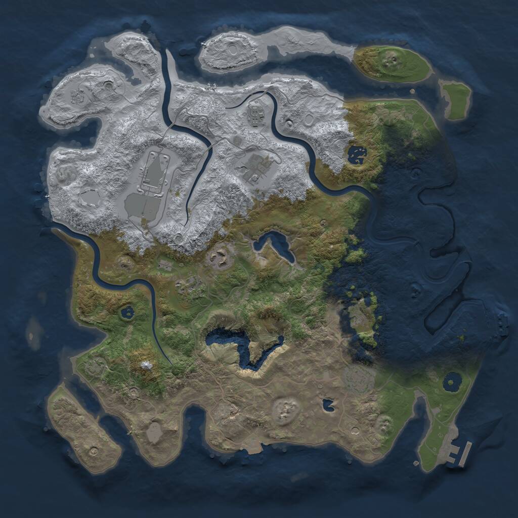 Rust Map: Procedural Map, Size: 4000, Seed: 131313, 14 Monuments