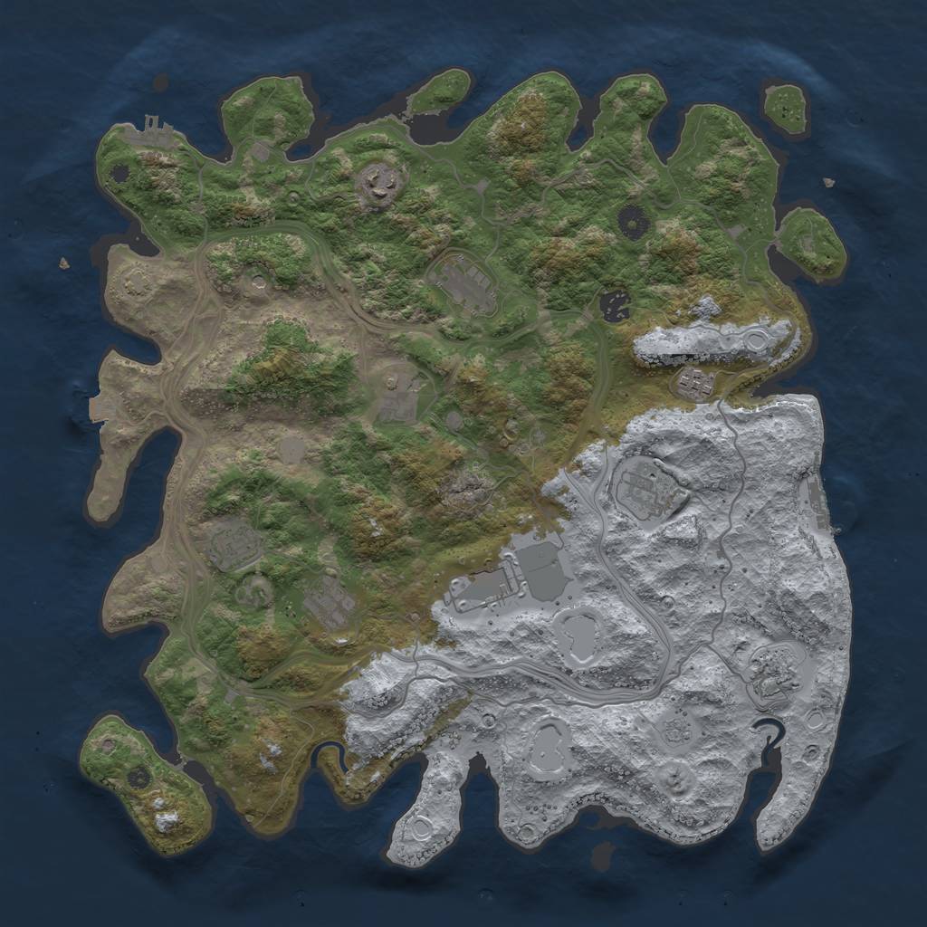 Rust Map: Procedural Map, Size: 4250, Seed: 389902566, 18 Monuments