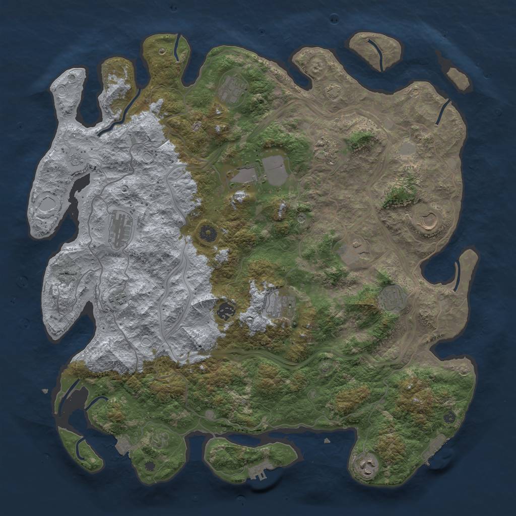Rust Map: Procedural Map, Size: 4500, Seed: 744116154, 19 Monuments