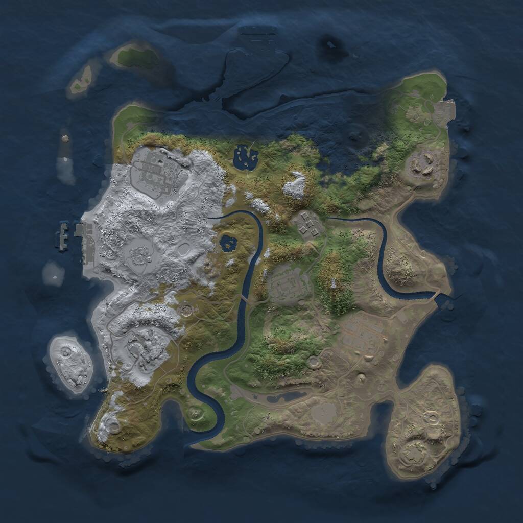 Rust Map: Procedural Map, Size: 3000, Seed: 185513451, 13 Monuments