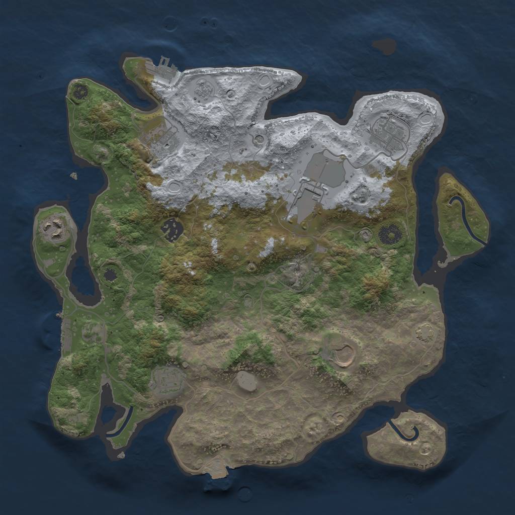 Rust Map: Procedural Map, Size: 3500, Seed: 822432365, 15 Monuments