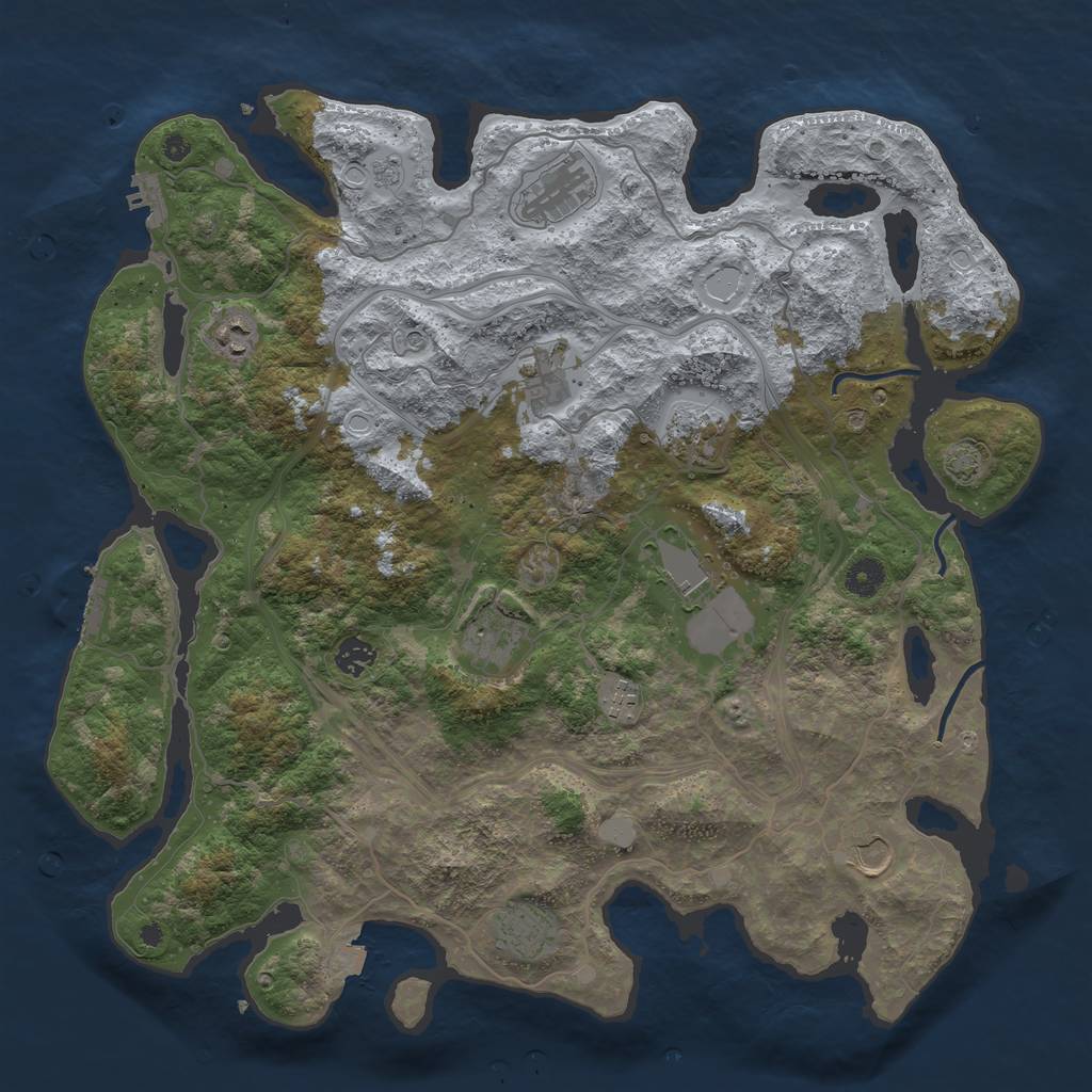 Rust Map: Procedural Map, Size: 4250, Seed: 413962149, 18 Monuments