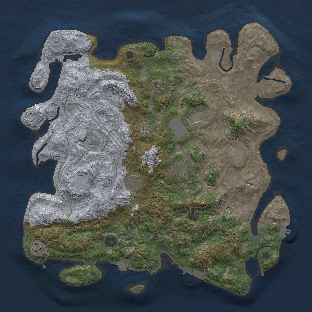 Rust Map: Procedural Map, Size: 4250, Seed: 92071323, 17 Monuments