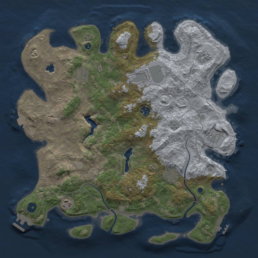 Rust Map: Procedural Map, Size: 4000, Seed: 471458214, 14 Monuments