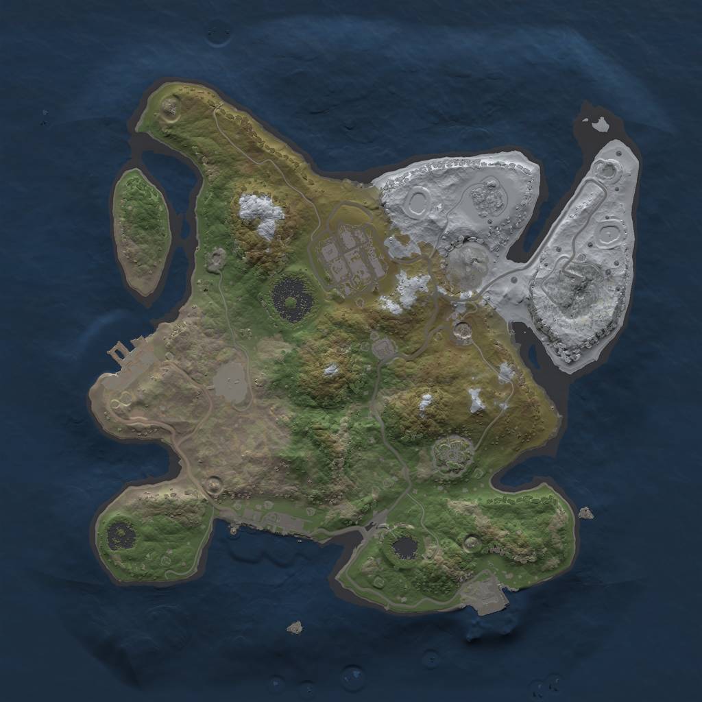 Rust Map: Procedural Map, Size: 2500, Seed: 100256823, 9 Monuments