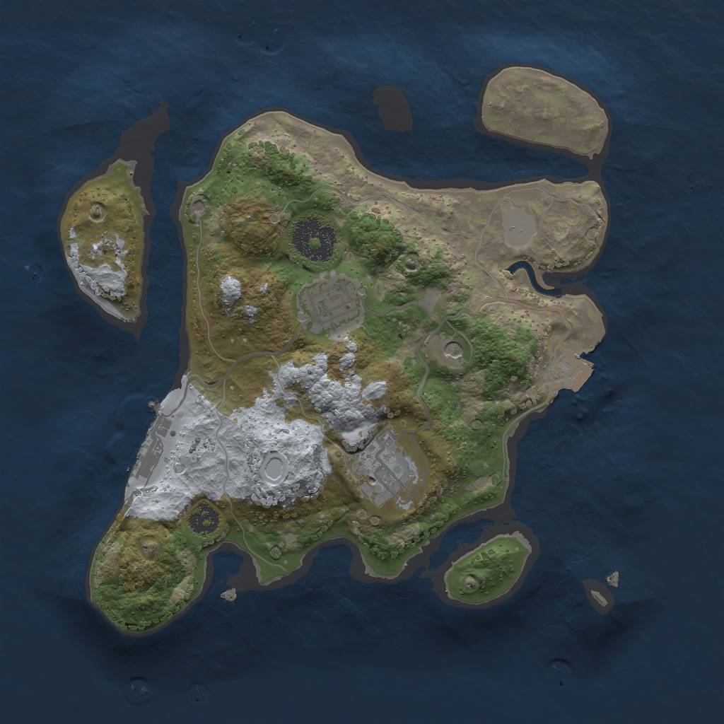 Rust Map: Procedural Map, Size: 2500, Seed: 1777260660, 7 Monuments