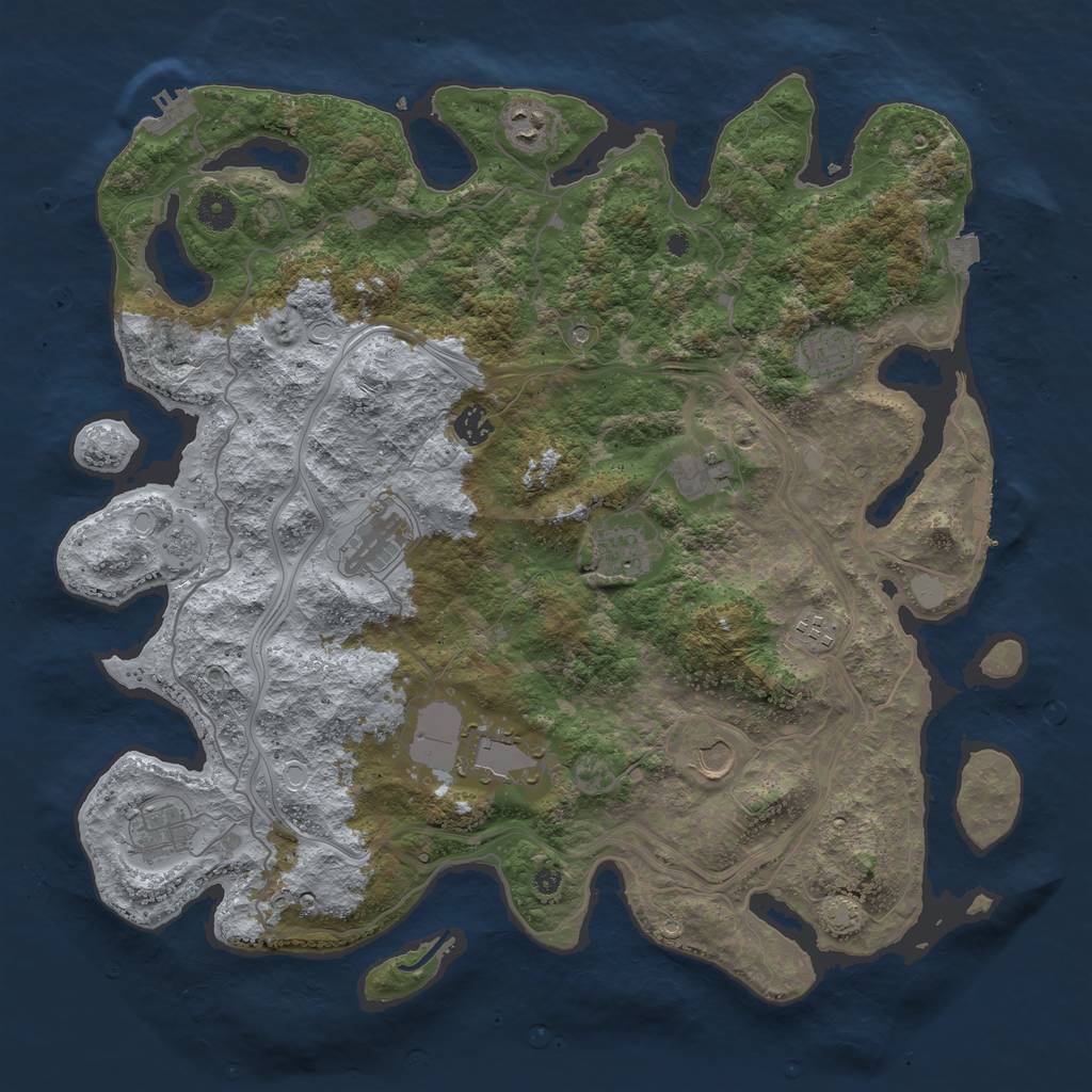 Rust Map: Procedural Map, Size: 4250, Seed: 167689775, 18 Monuments