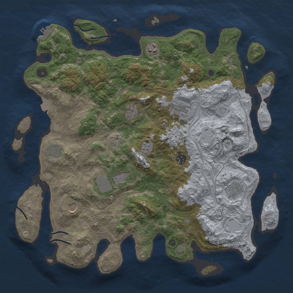 Rust Map: Procedural Map, Size: 4250, Seed: 623316402, 16 Monuments
