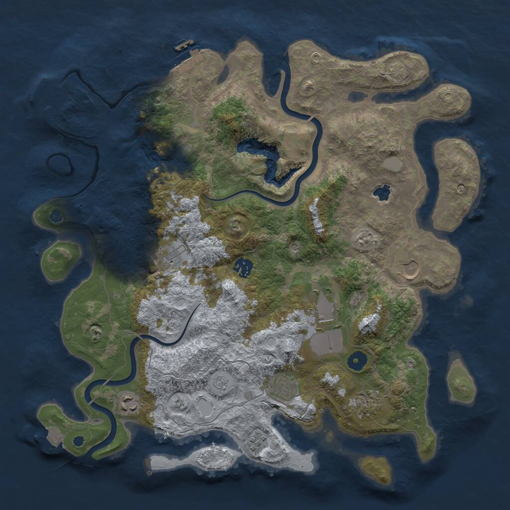 Rust Map: Procedural Map, Size: 4000, Seed: 723080984, 14 Monuments