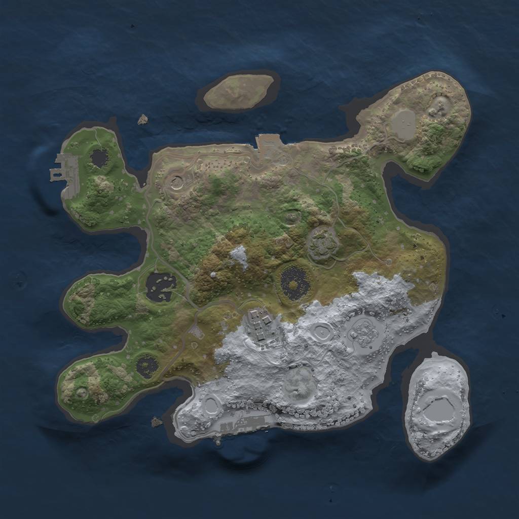 Rust Map: Procedural Map, Size: 2500, Seed: 153068029, 10 Monuments