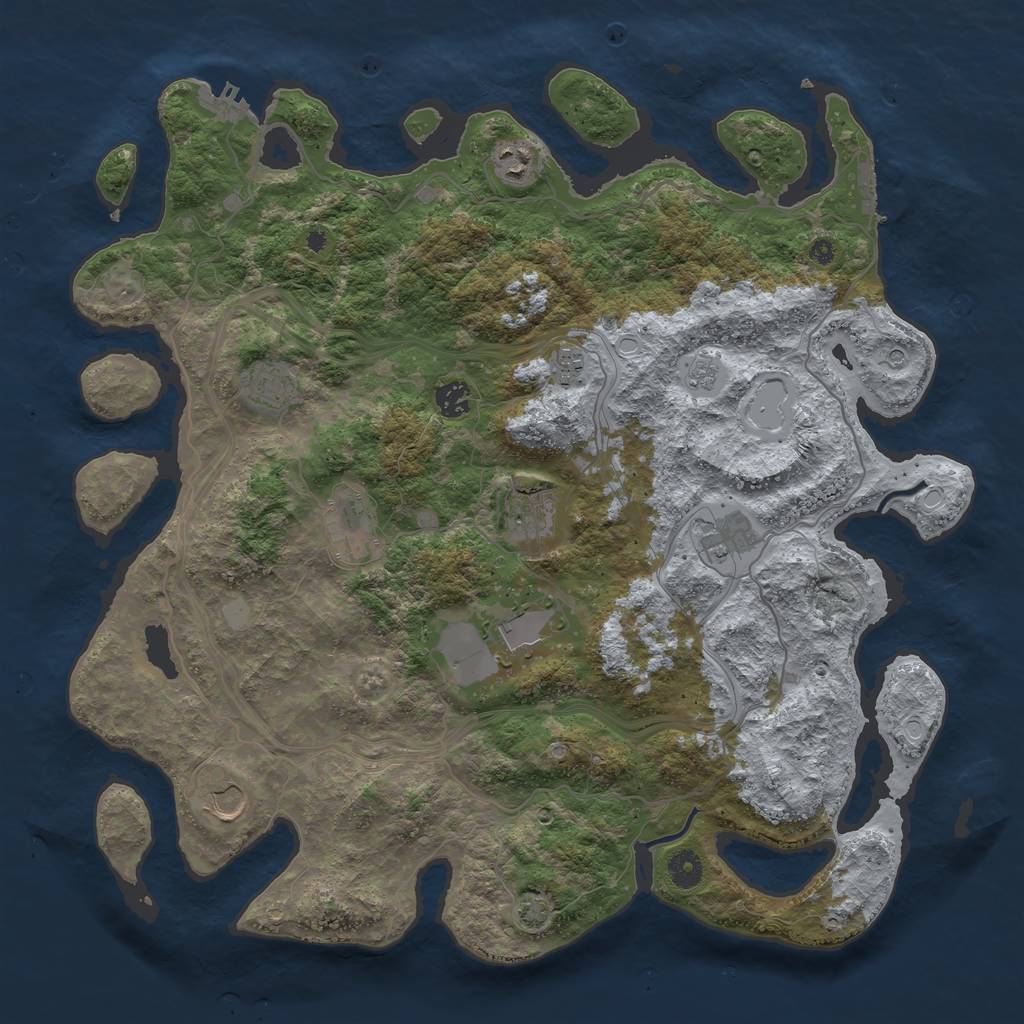 Rust Map: Procedural Map, Size: 4250, Seed: 1725503946, 17 Monuments