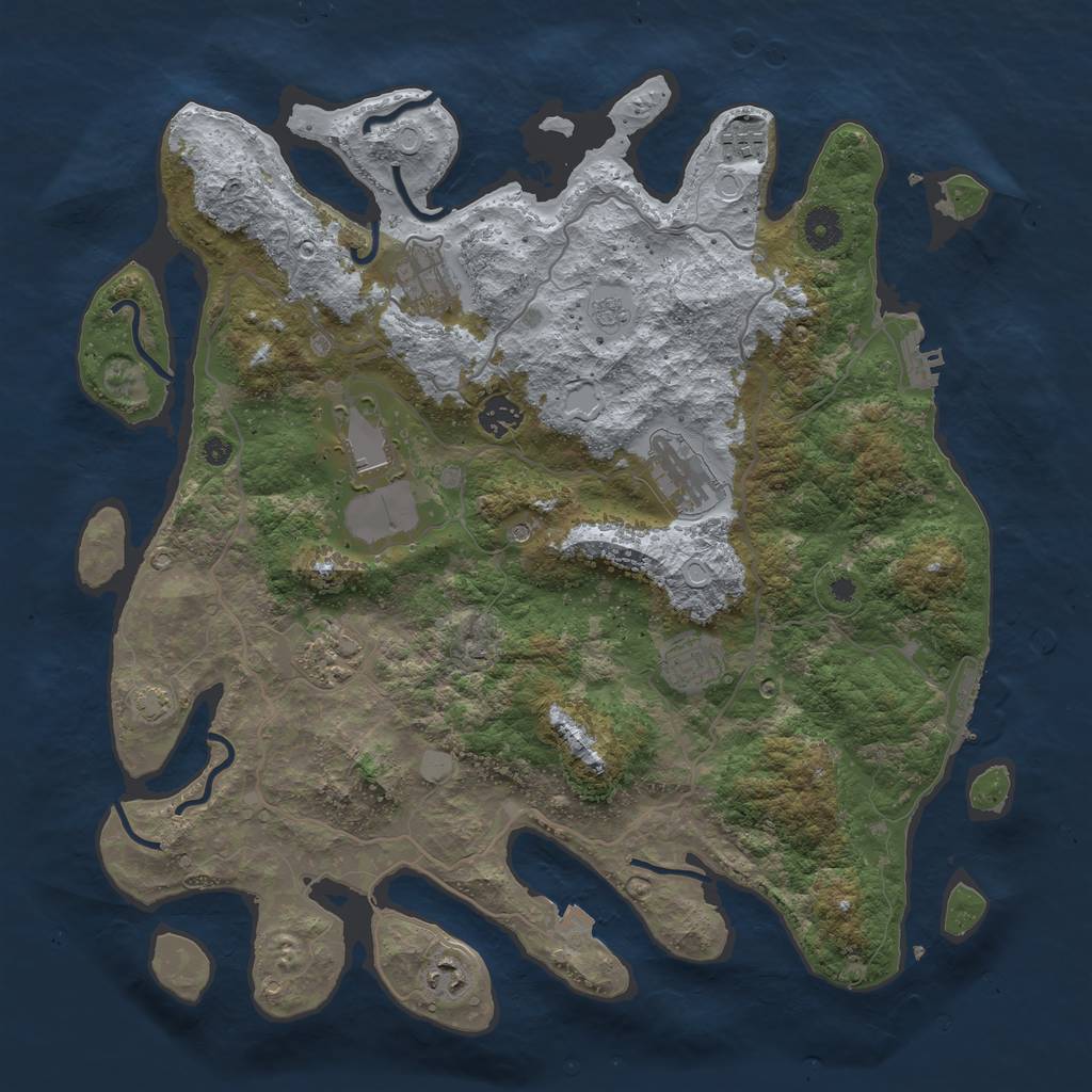 Rust Map: Procedural Map, Size: 4000, Seed: 620277165, 16 Monuments