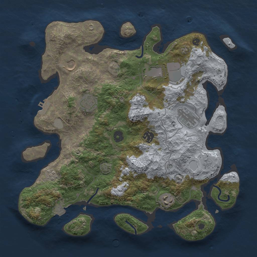 Rust Map: Procedural Map, Size: 3500, Seed: 1683304125, 14 Monuments