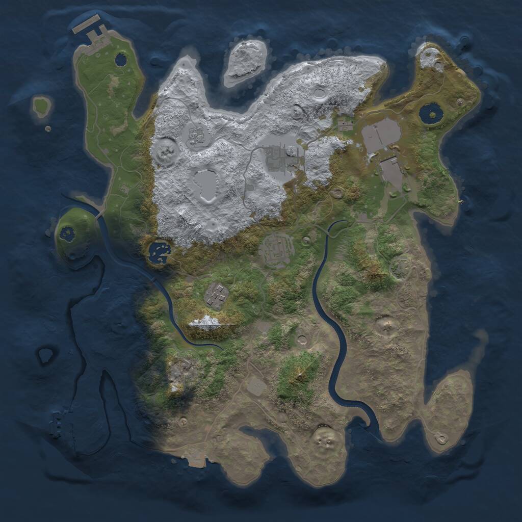 Rust Map: Procedural Map, Size: 3500, Seed: 1751212549, 11 Monuments