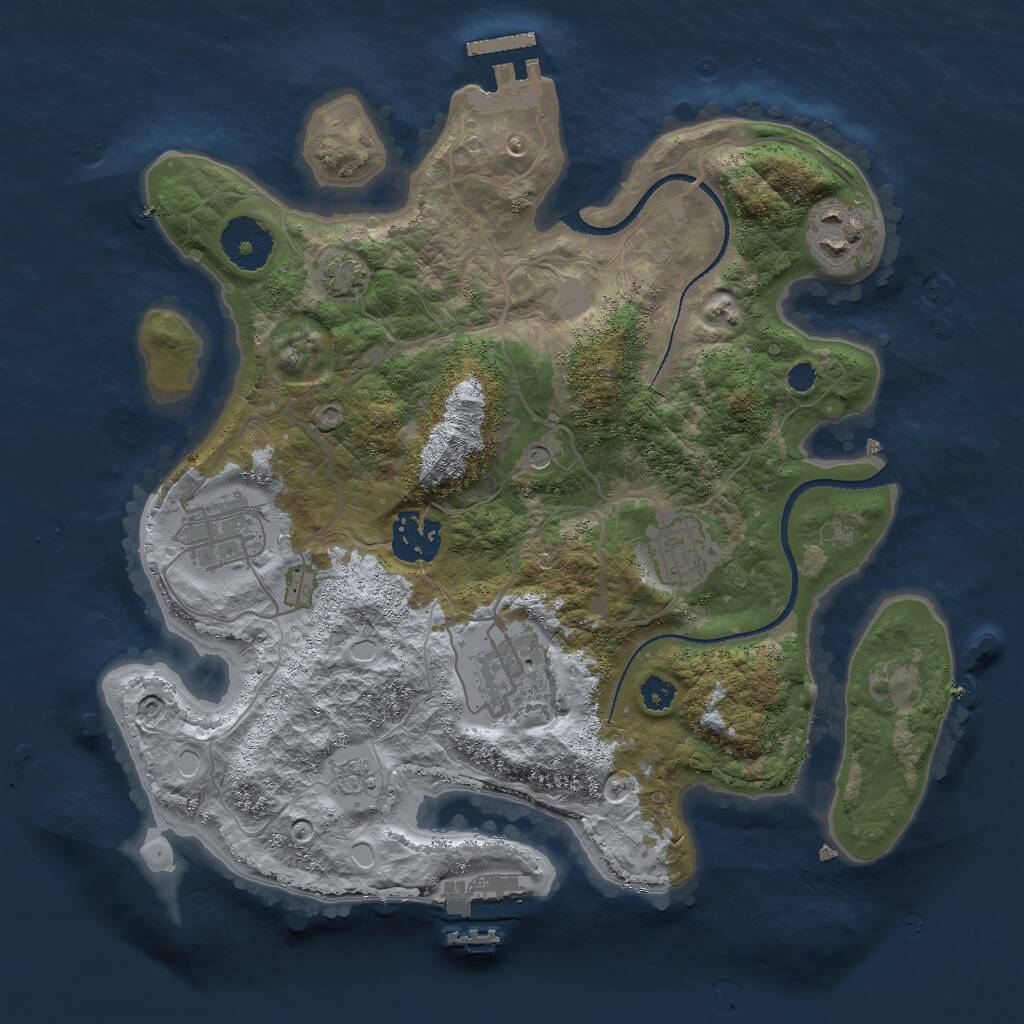 Rust Map: Procedural Map, Size: 3000, Seed: 81272, 11 Monuments