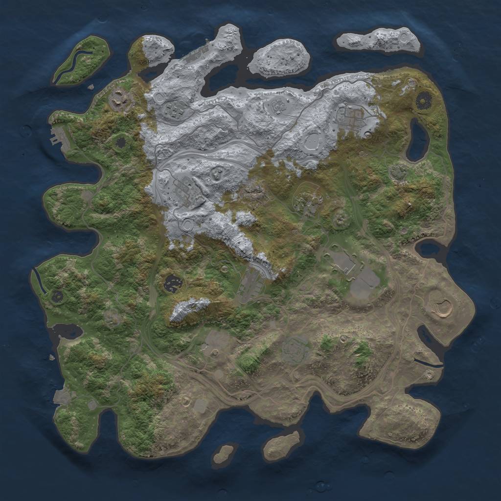 Rust Map: Procedural Map, Size: 4250, Seed: 1256481321, 18 Monuments