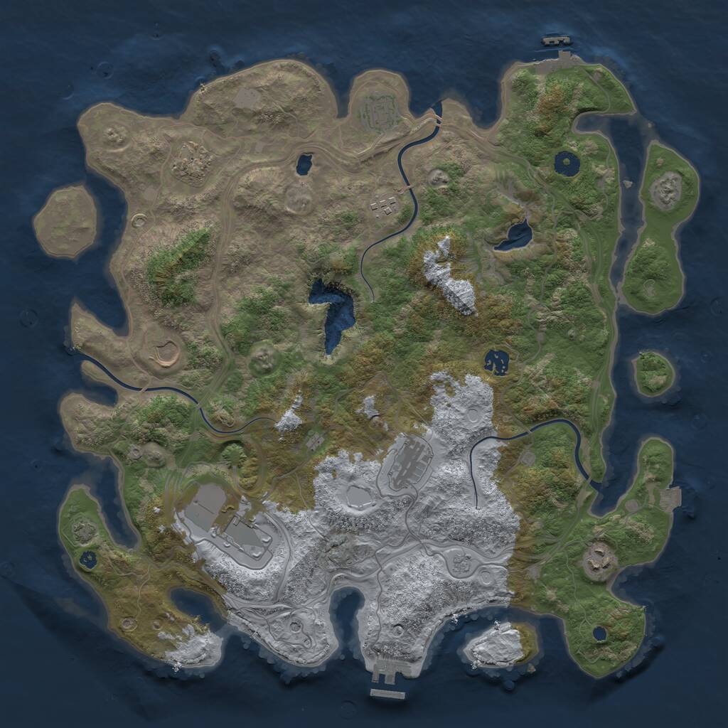 Rust Map: Procedural Map, Size: 4250, Seed: 88338382, 14 Monuments