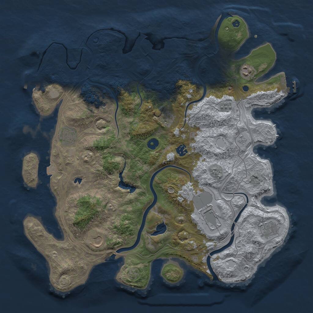 Rust Map: Procedural Map, Size: 4250, Seed: 288933058, 14 Monuments