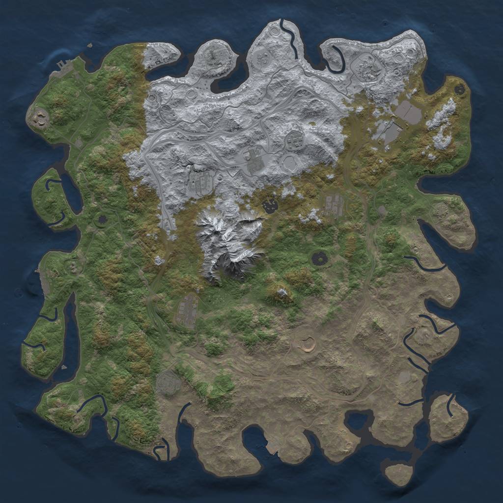 Rust Map: Procedural Map, Size: 5000, Seed: 231321, 19 Monuments