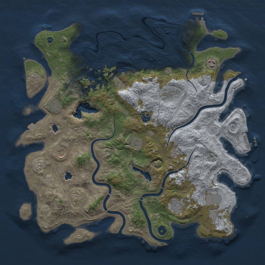 Rust Map: Procedural Map, Size: 4500, Seed: 752834938, 16 Monuments