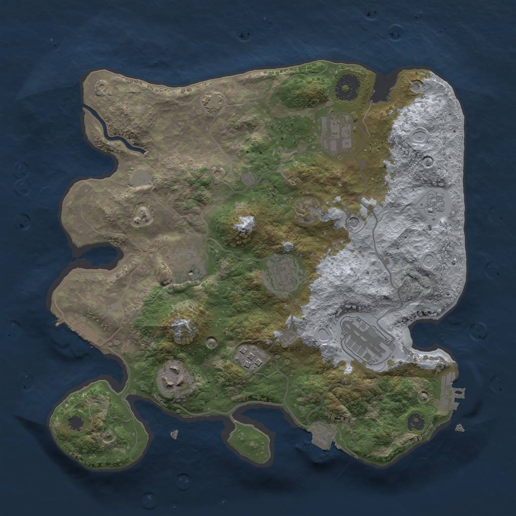 Rust Map: Procedural Map, Size: 3000, Seed: 19021980, 14 Monuments