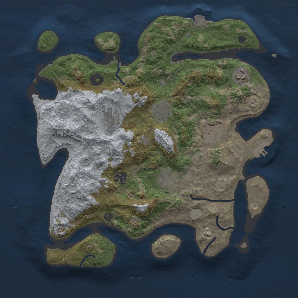 Rust Map: Procedural Map, Size: 3425, Seed: 2050196969, 13 Monuments