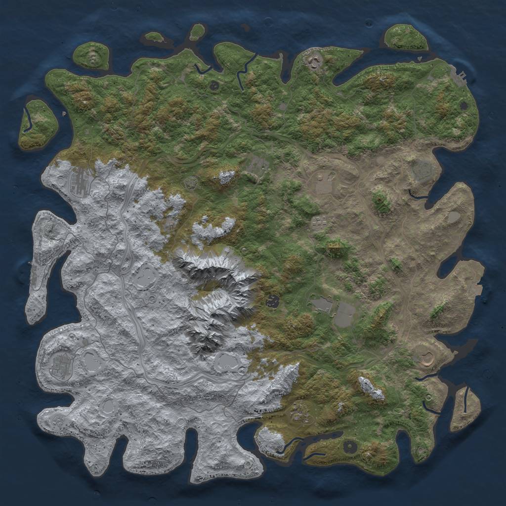 Rust Map: Procedural Map, Size: 5500, Seed: 666123, 19 Monuments