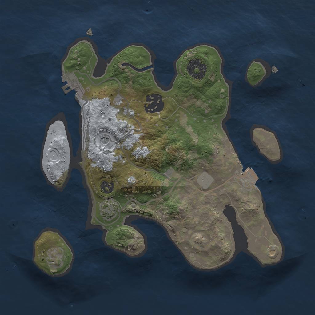 Rust Map: Procedural Map, Size: 2350, Seed: 2, 7 Monuments