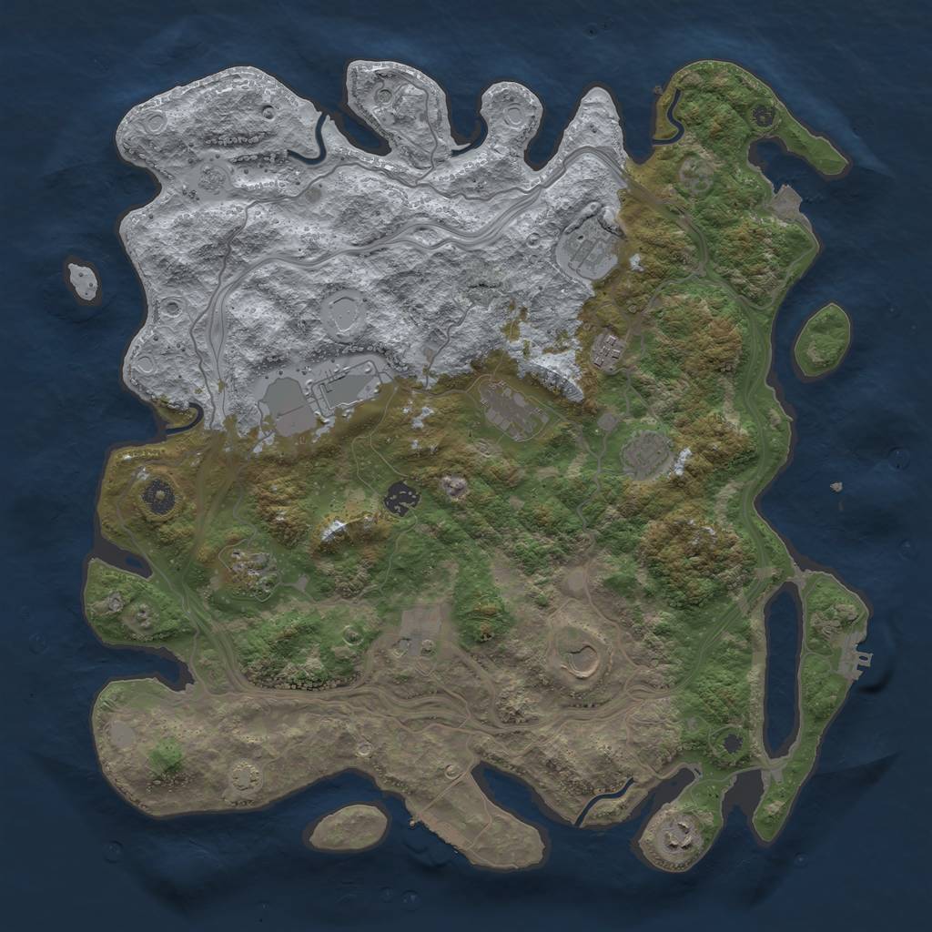 Rust Map: Procedural Map, Size: 4250, Seed: 420657866, 18 Monuments