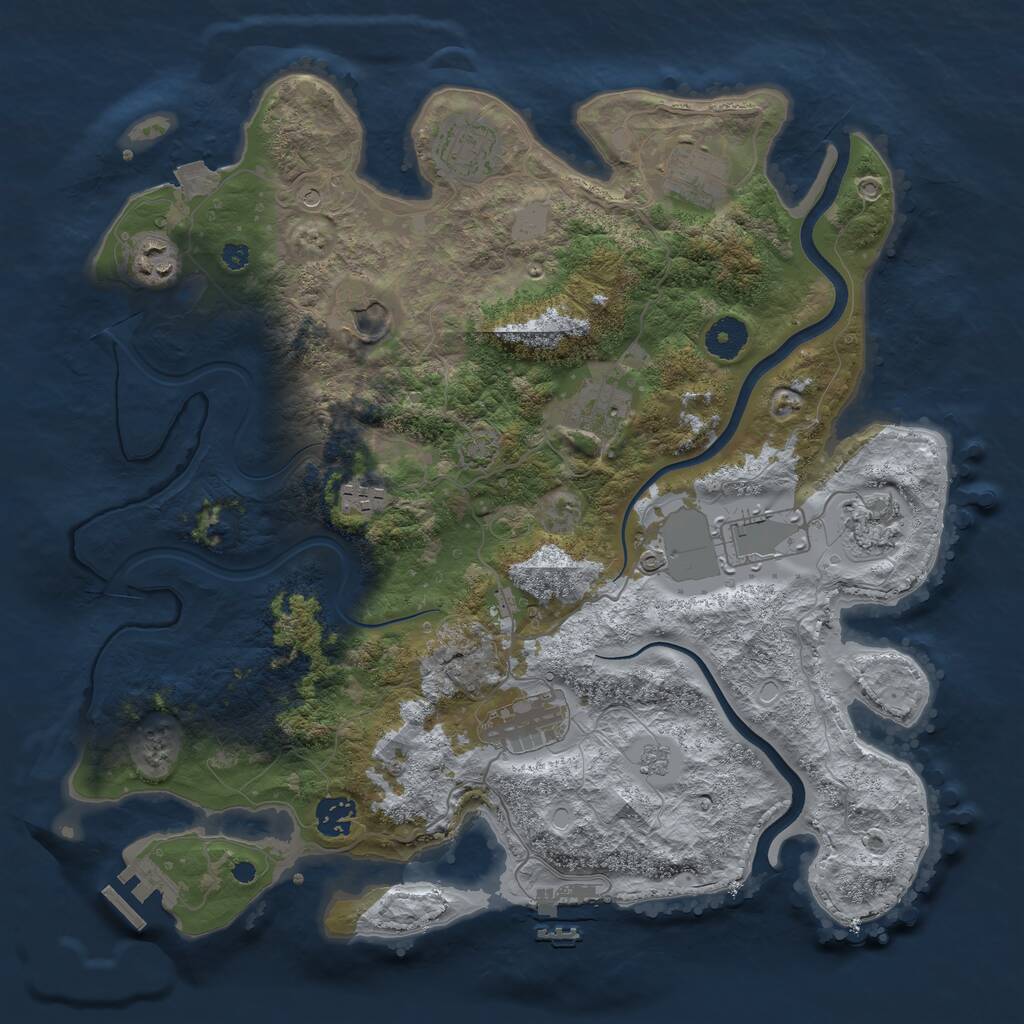 Rust Map: Procedural Map, Size: 3750, Seed: 239, 16 Monuments
