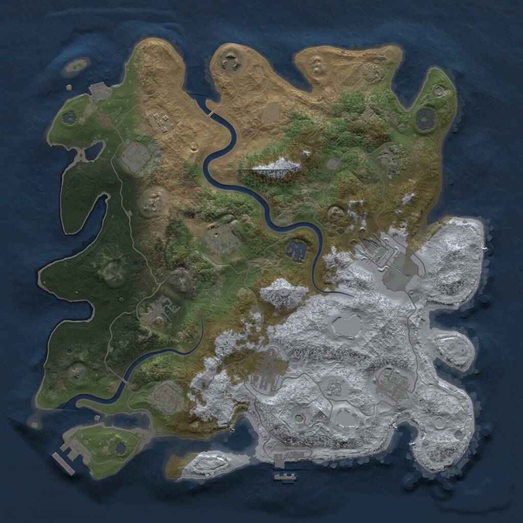 Rust Map: Procedural Map, Size: 3750, Seed: 239, 18 Monuments