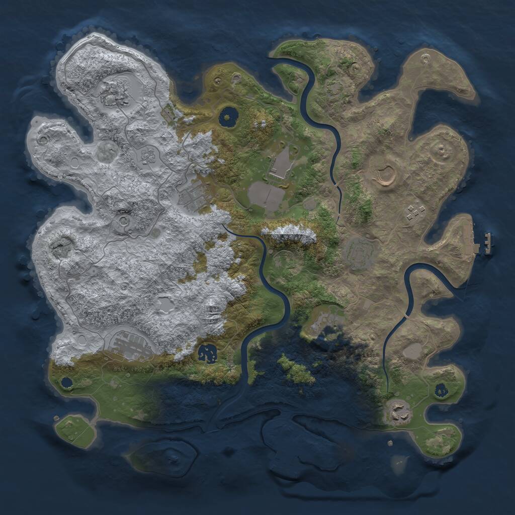 Rust Map: Procedural Map, Size: 3850, Seed: 26670155, 16 Monuments