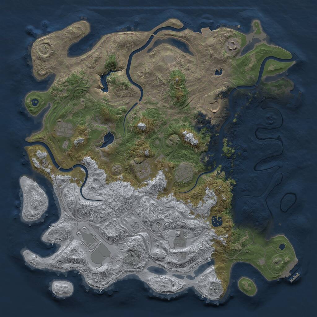 Rust Map: Procedural Map, Size: 4250, Seed: 125556435, 15 Monuments