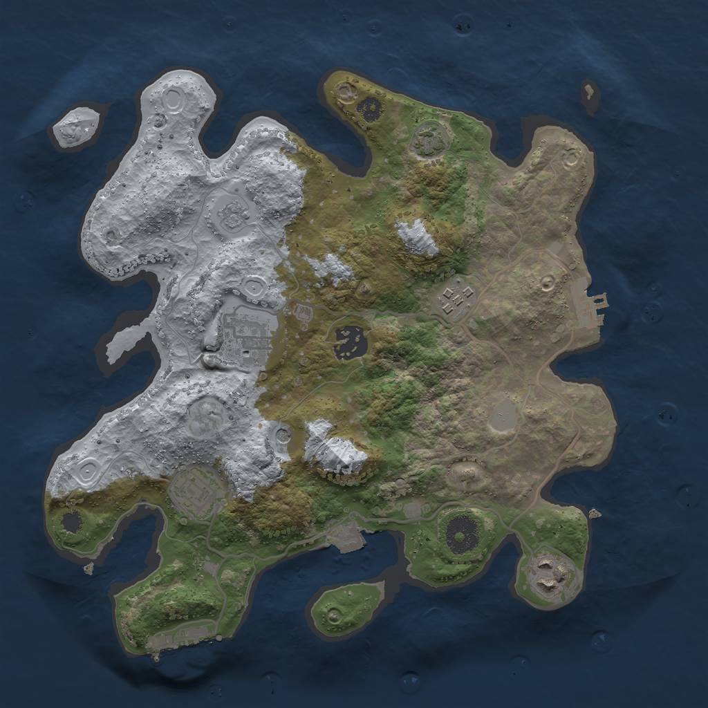 Rust Map: Procedural Map, Size: 3000, Seed: 627519962, 13 Monuments