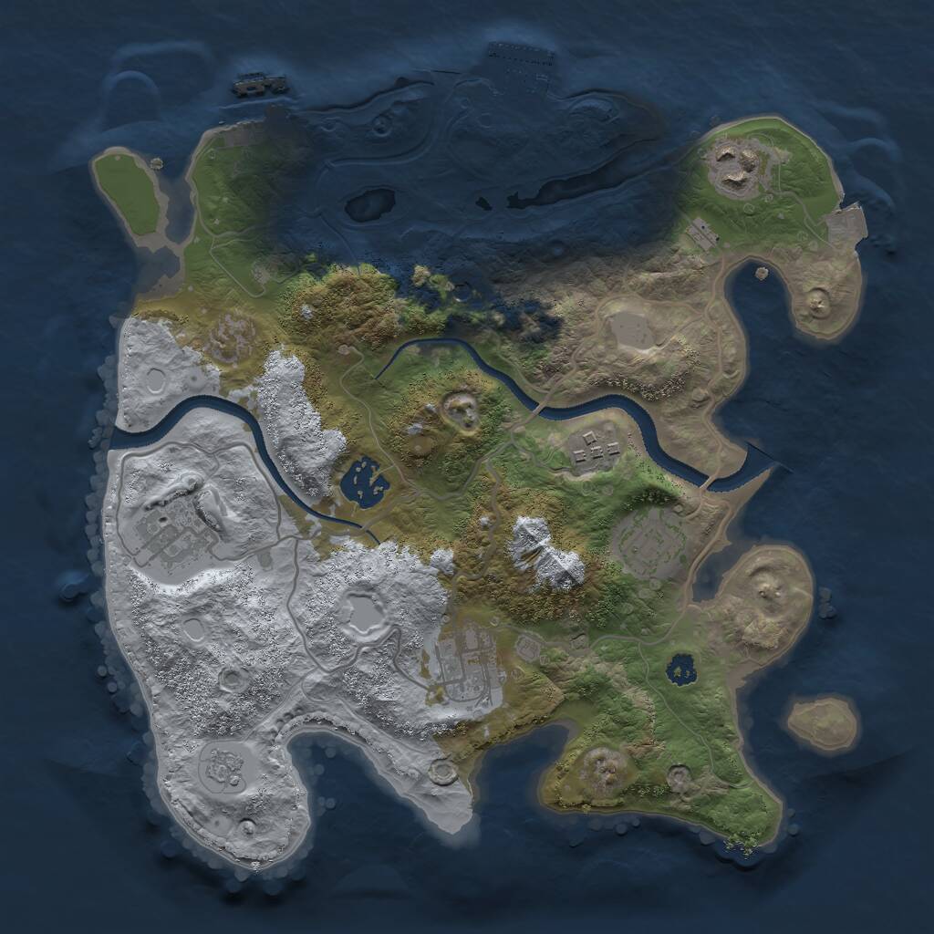 Rust Map: Procedural Map, Size: 3000, Seed: 78018, 11 Monuments