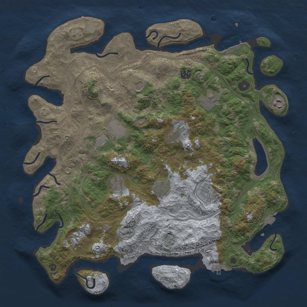 Rust Map: Procedural Map, Size: 4250, Seed: 1255468338, 18 Monuments