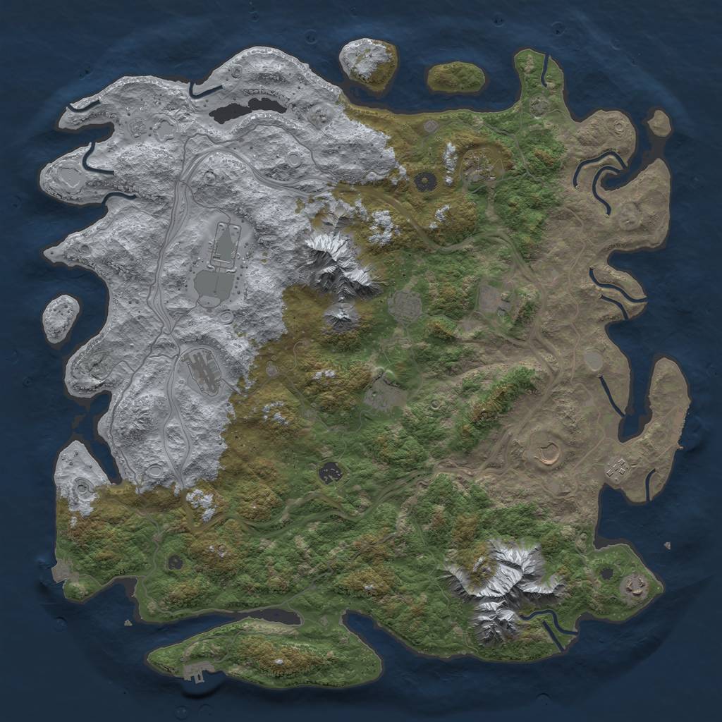 Rust Map: Procedural Map, Size: 5000, Seed: 24566456, 18 Monuments