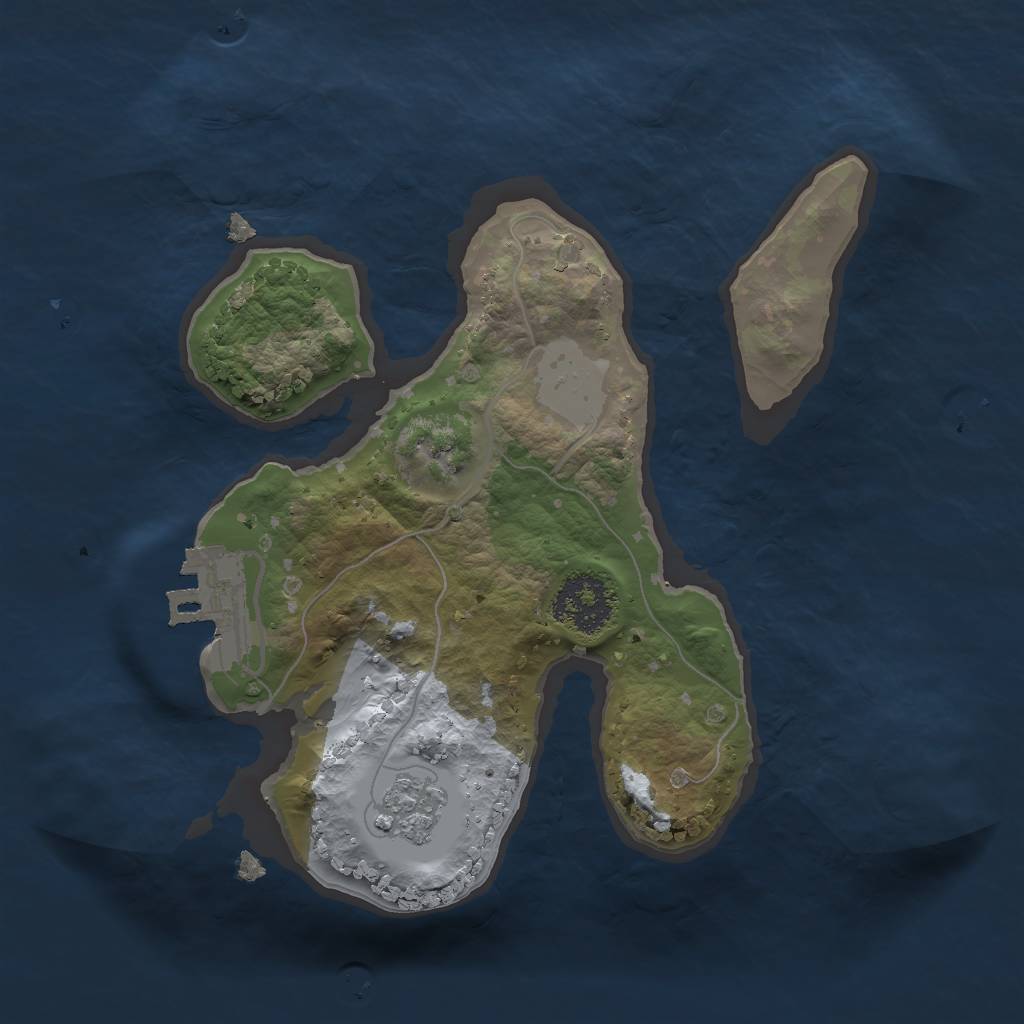 Rust Map: Procedural Map, Size: 1800, Seed: 746841, 5 Monuments