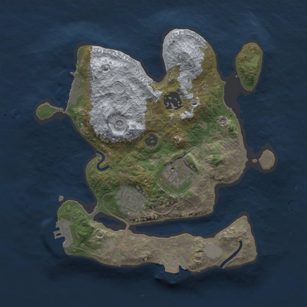 Rust Map: Procedural Map, Size: 2500, Seed: 13059206, 9 Monuments