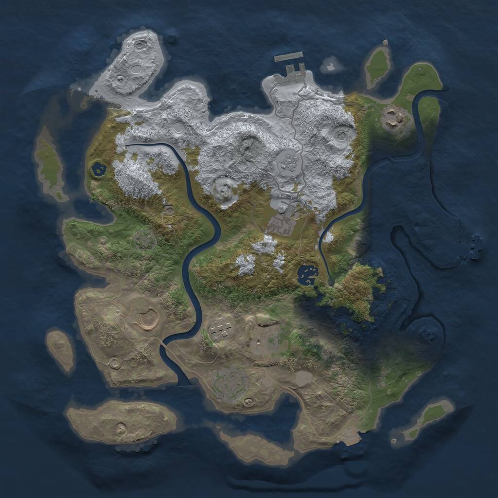 Rust Map: Procedural Map, Size: 3500, Seed: 576181678, 13 Monuments